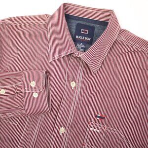 Vintage Bugle Boy Mens Medium 77 Striped Button Down Shirt
